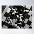 thumbnail image 1 of Black And White Chess Pieces And Board Photography Poster Wall Art, Modern Wall Decor, 16x24 UNFRAMED, 1 of 2