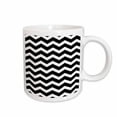 thumbnail image 1 of 3drose, Black and White Chevron Zig Zag Pattern - Modern Contemporary Bold Zigzag Stripes - Retro Zig Zags, 15oz Mug, 1 of 6