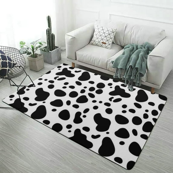 Black And White Cow Pattern Area Rugs Carpet Suitable for Living Room ...