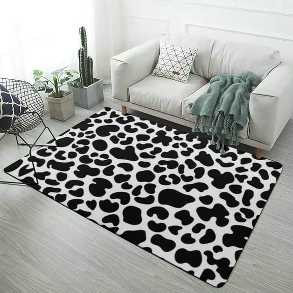 Black And White Cow Pattern Carpet Rug for Home Living Room Bedroom Sofa Doormat Decor Area Rug Non-slip Mat
