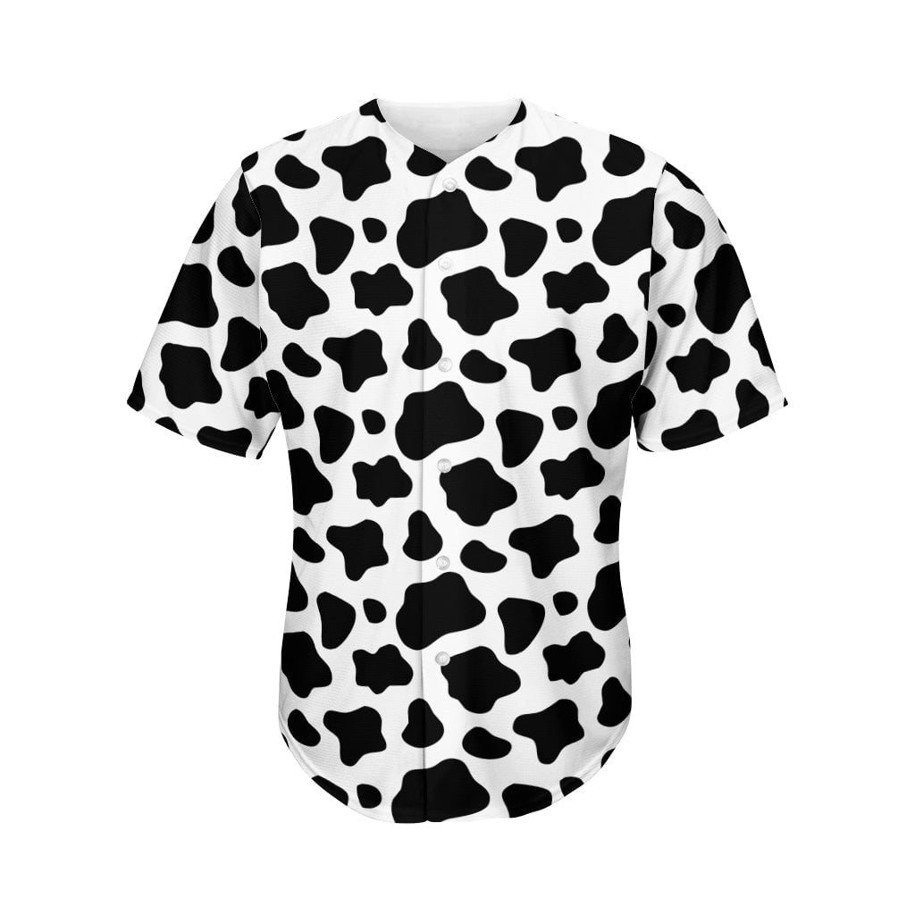 Black And White Cow Print Active Baseball Jersey for Men and Women ...