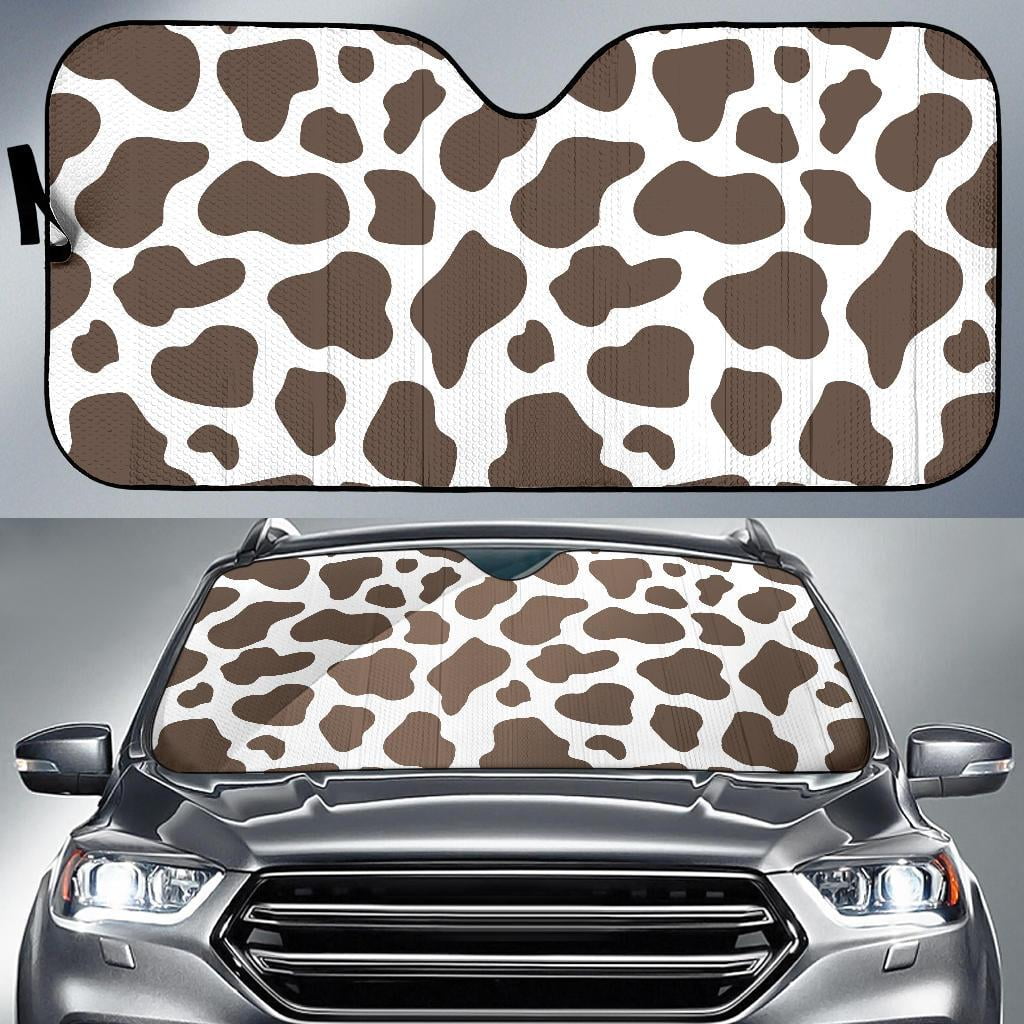 Black And White Cow Print Car Sun Shade