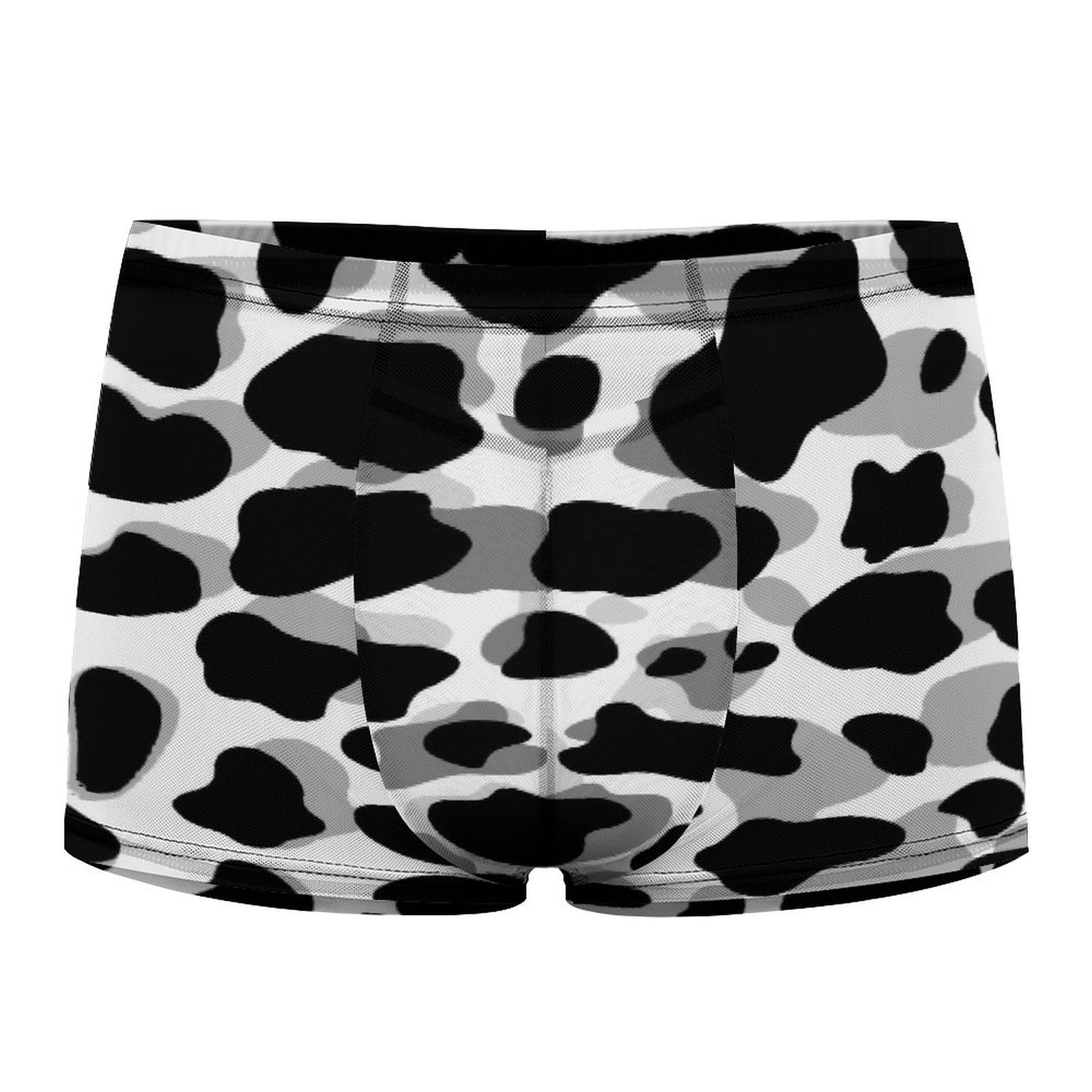 Blue And Black Cow Print Men's Shorts