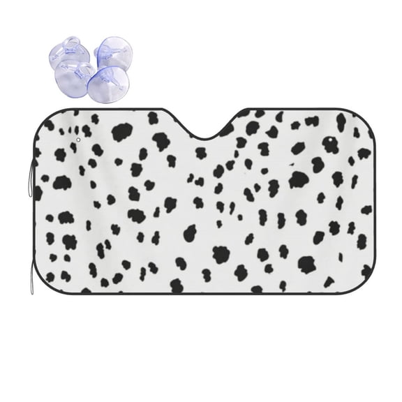 Black And White Dalmatian Spot Dots Car Windshield Sun Shade Universal Fit Auto Sun Visor Protector