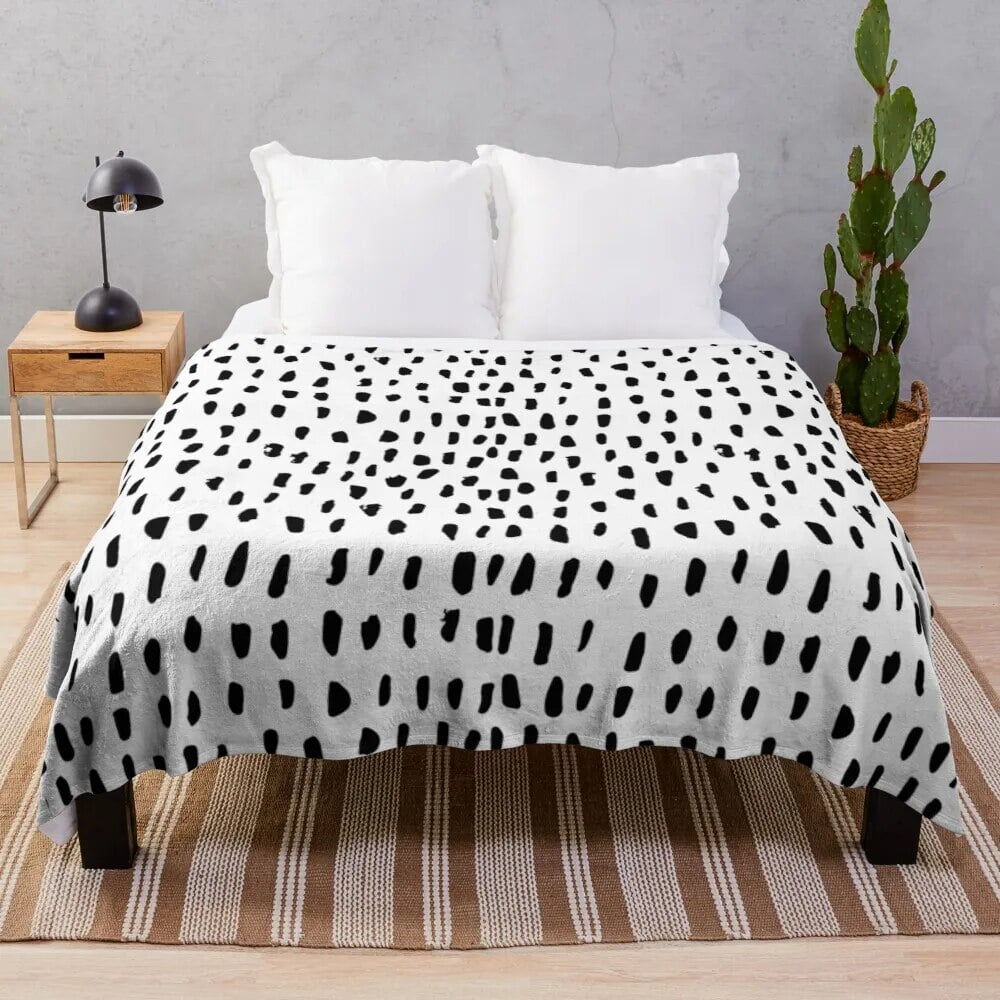 Black And White Dalmation Five Below Quilt Kawaii Throw Blanket
