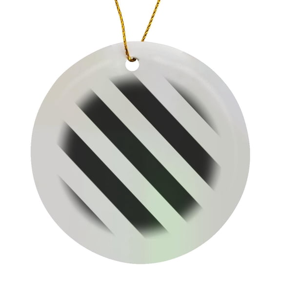 3drose, Black and White Diagonal Stripes Pattern - Stripy Striped Stripey Monochrome - Bold Simple Modern, Circle Porcelain Ornament