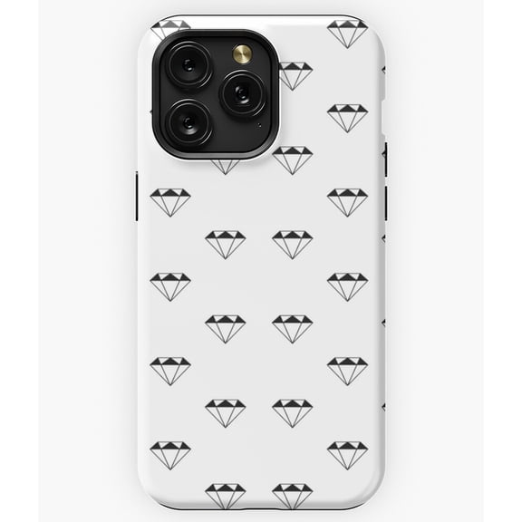 Black And White Diamond Gemstone Jewel Graphic A10312 Phone Case for iPhone 11 to 17 Pro Max