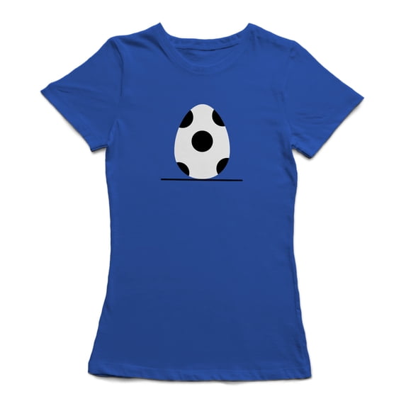 Black And White Easter Egg Graphic Women Royal Blue T-Shirt, Female x-Large