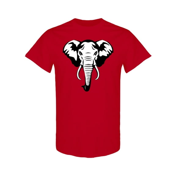 Black And White Elephant Head T-Shirt Men -Image by Shutterstock, Male Large