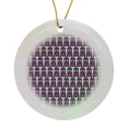 thumbnail image 1 of 3drose, Black and White Elephant Pattern over Magenta Background, Circle Porcelain Ornament, 1 of 7