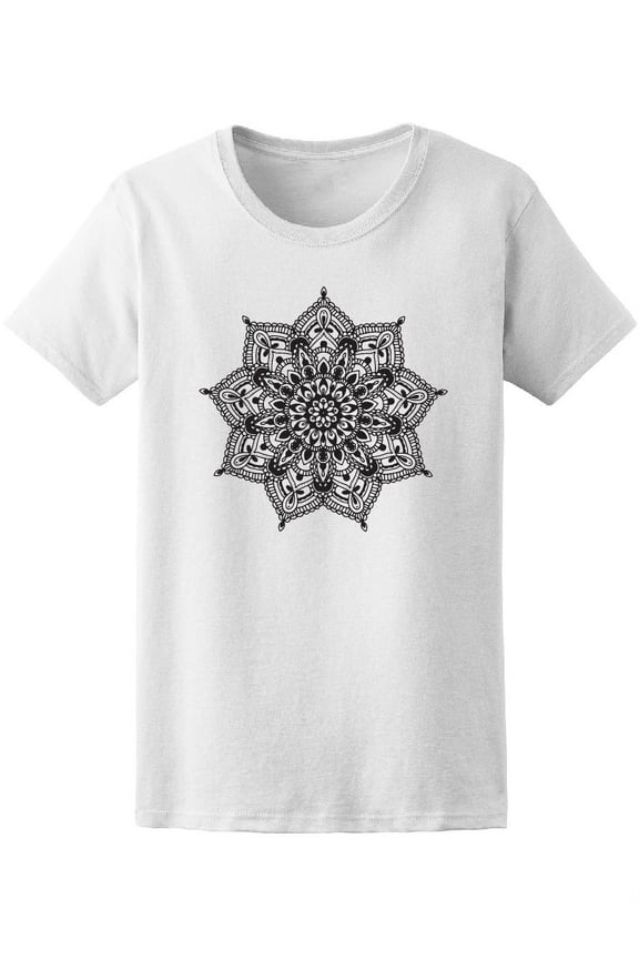 Black And White Floral Mandala Tee Women's -Image by Shutterstock