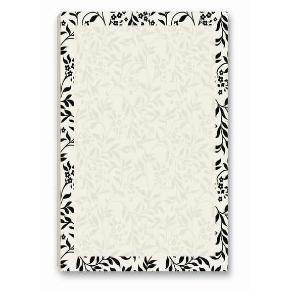 Black And White Floral To Do List Notepad With Magnet - 8.5 x 5.5 inches, 50 She