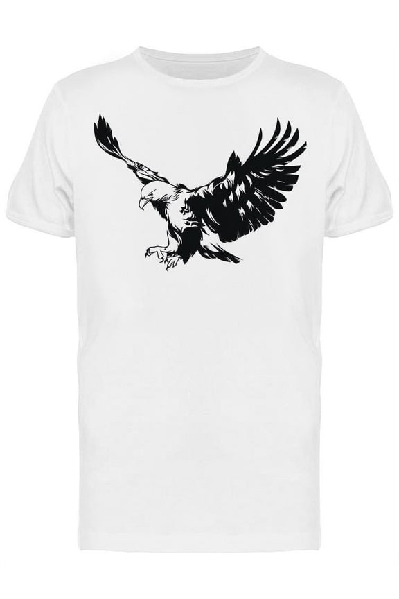 Black And White Flying Eagle T-Shirt Men -Image by Shutterstock, Male x-Large