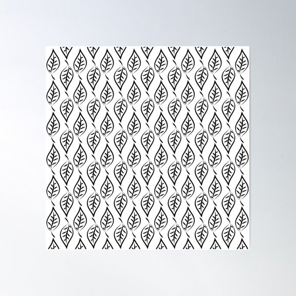 Black And White Foliage Pattern Poster Wall Art, Modern Wall Decor For Living Room Bedroom, 30x30 UNFRAMED