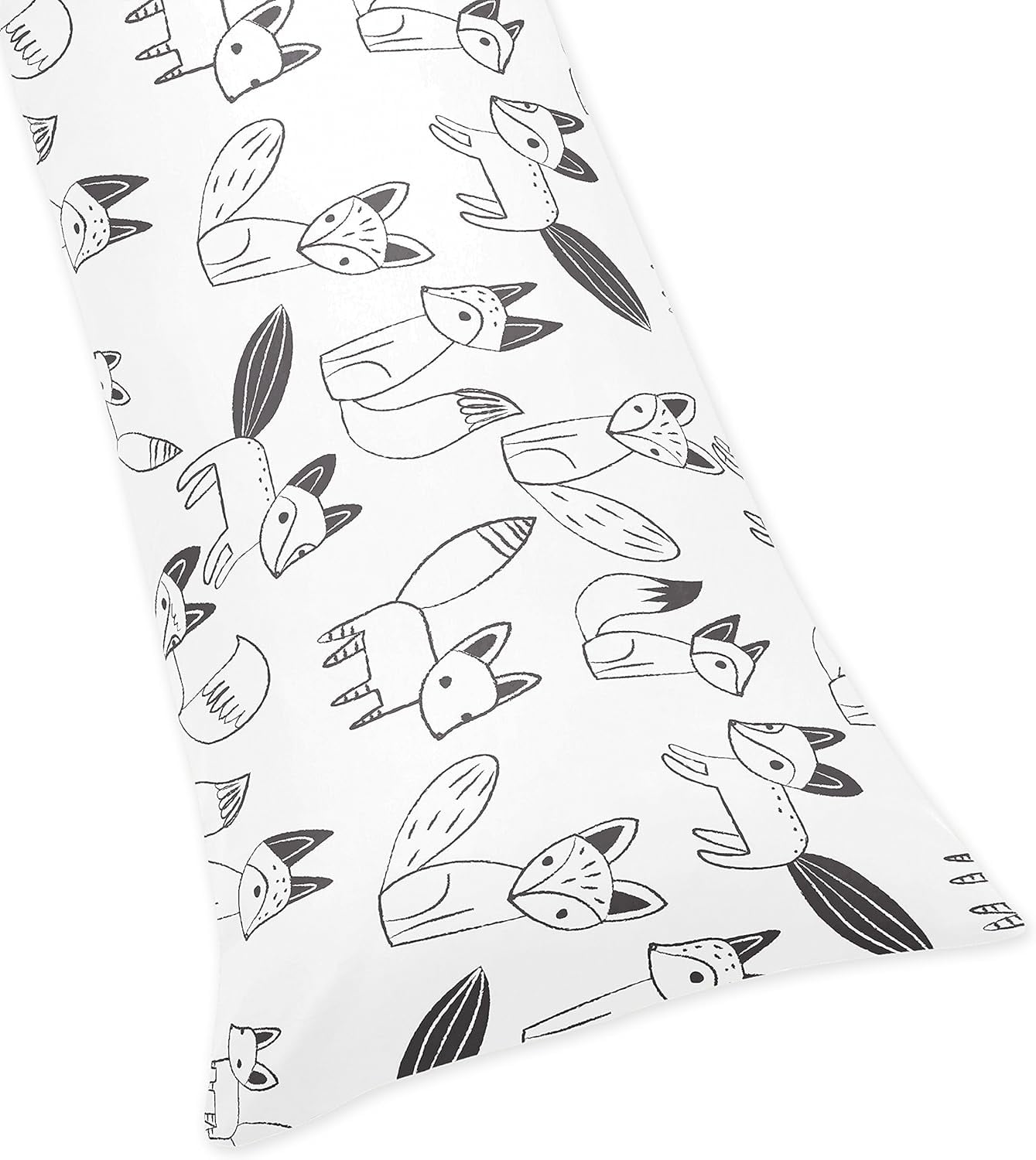 Black And White Full Length Double Zippered Body Pillow Case Cover