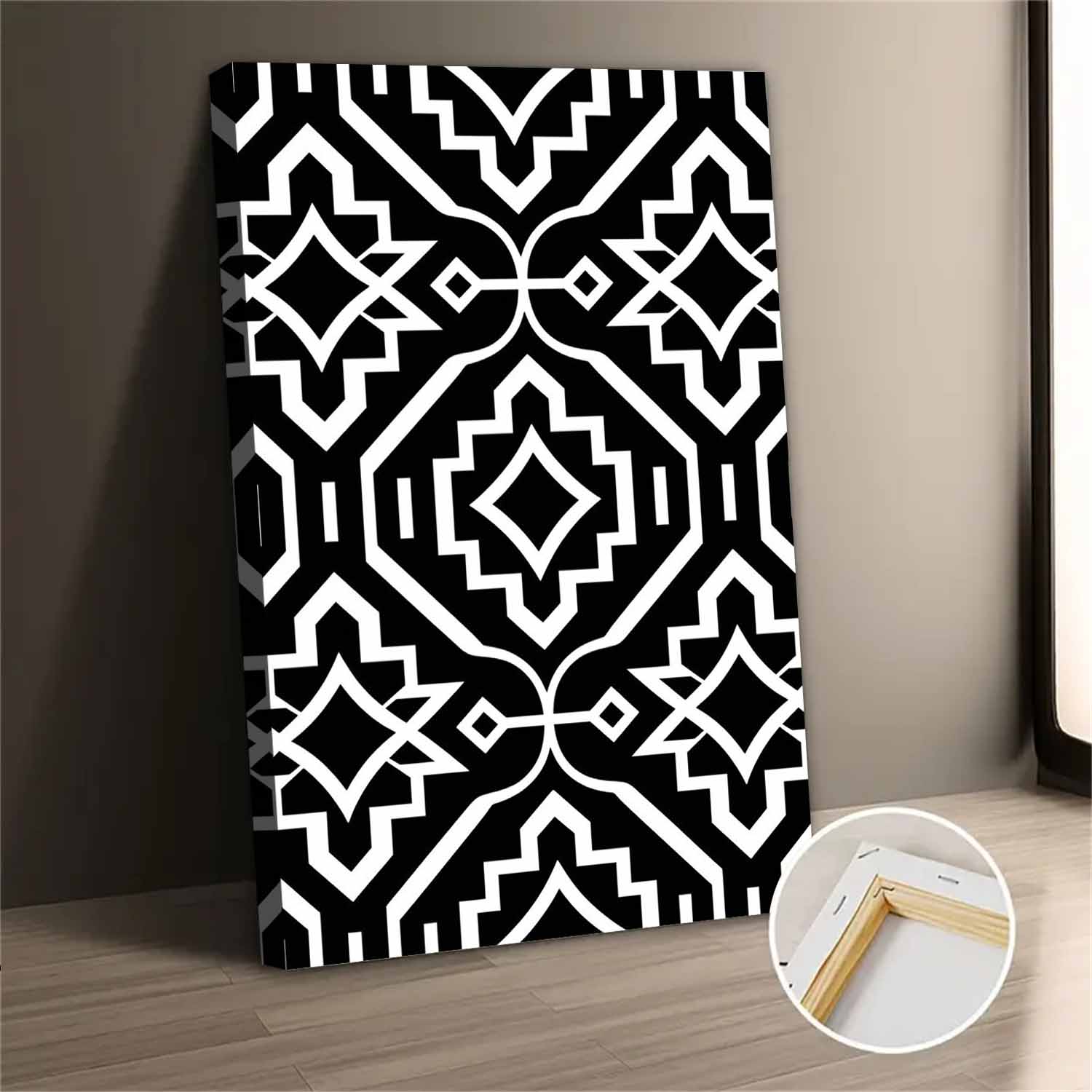 Black And White Geometric Abstract Canvas Wall Art - Walmart.com