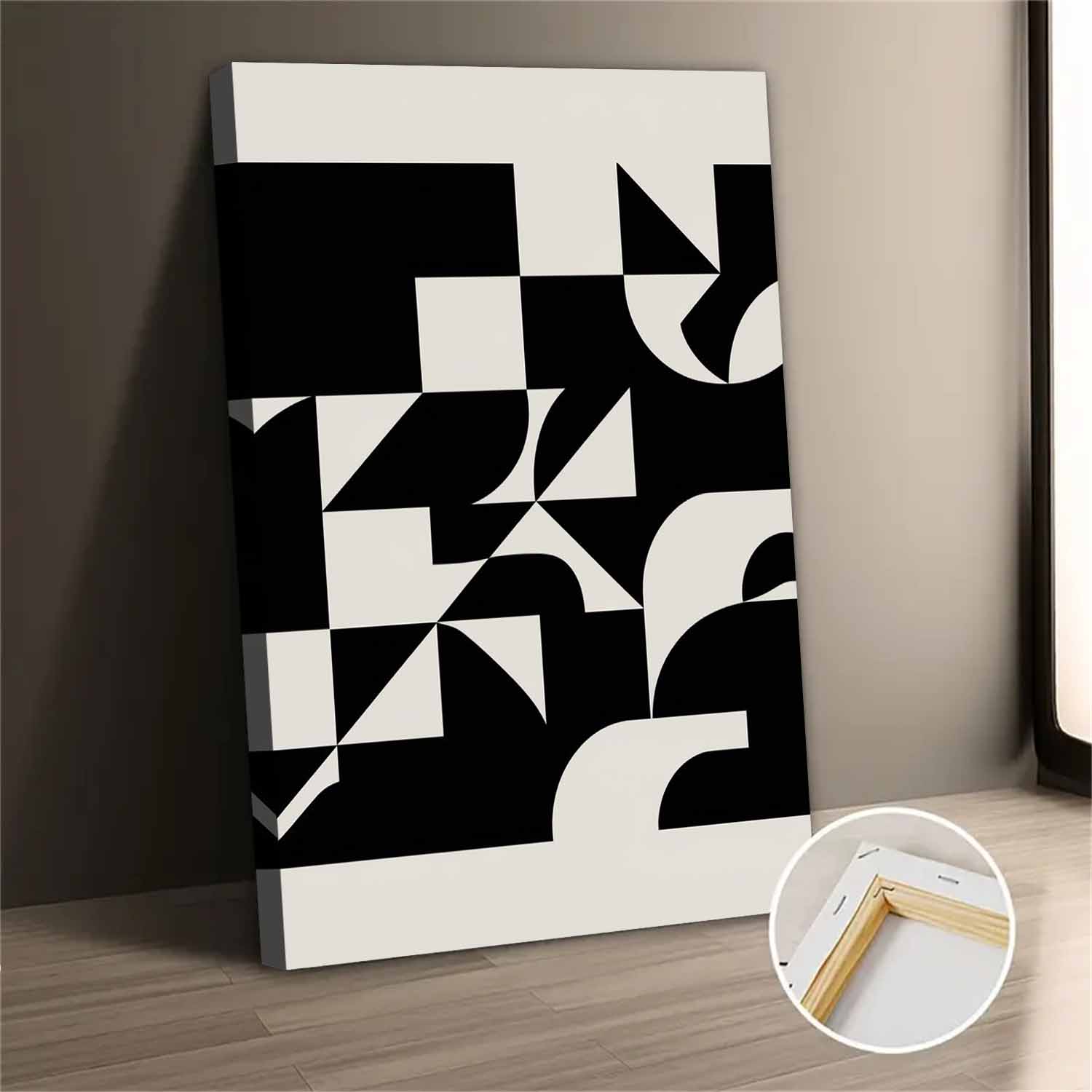 Black And White Geometric Abstract Canvas Wall Art - Walmart.com
