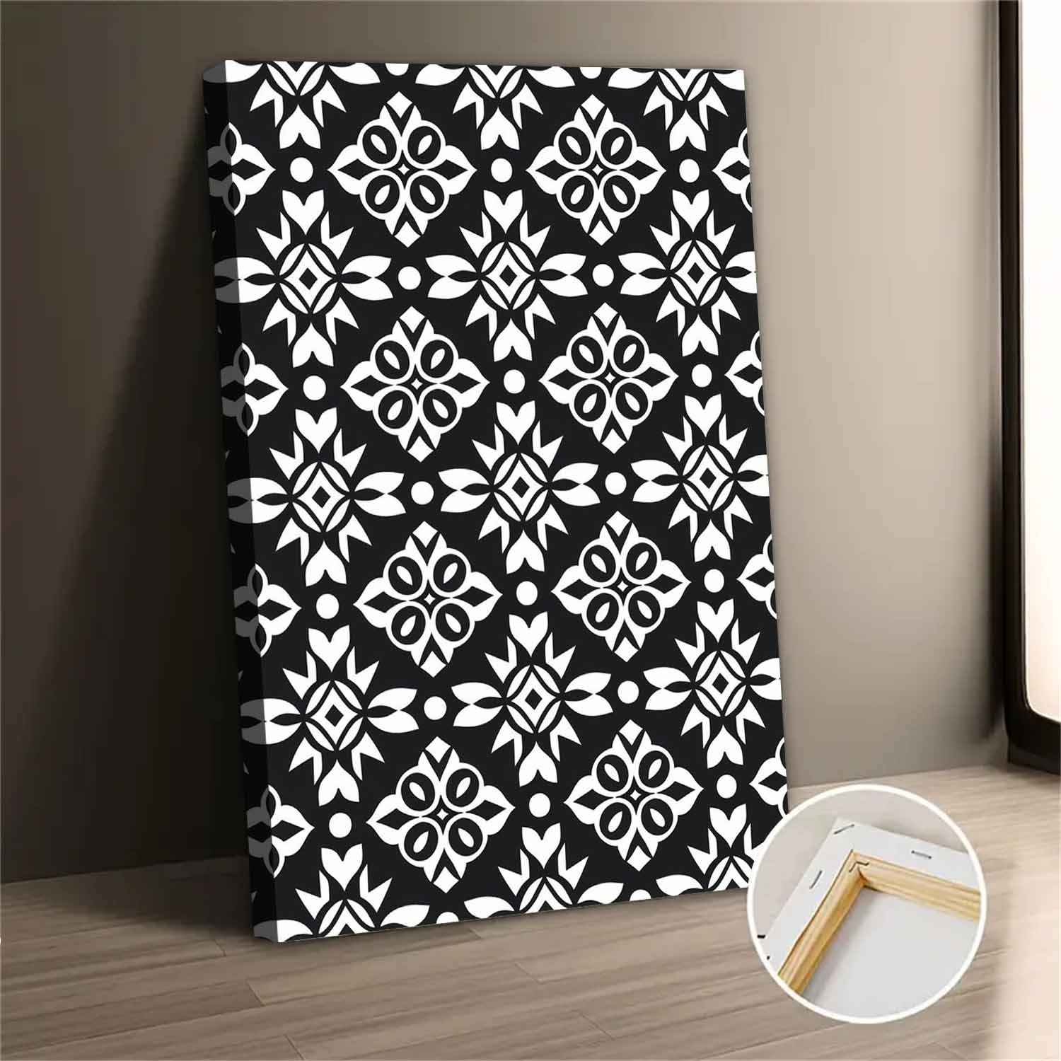 Black And White Geometric Pattern Canvas Wall Art - Walmart.com