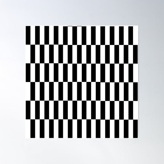 Black And White Geometric Pattern Poster Wall Art, Modern Wall Decor For Living Room Bedroom, 30x30 UNFRAMED