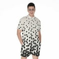 thumbnail image 1 of Black And White Geometric Pattern Short Sleeve Men'S Rompers Casual Summer Jumpsuits Outfit, 1 of 4
