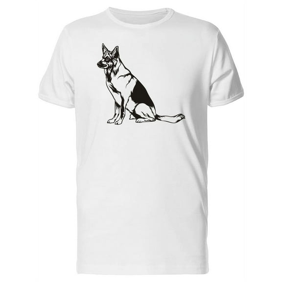 Black And White German Shepherd T-Shirt Men -Image by Shutterstock, Male Large