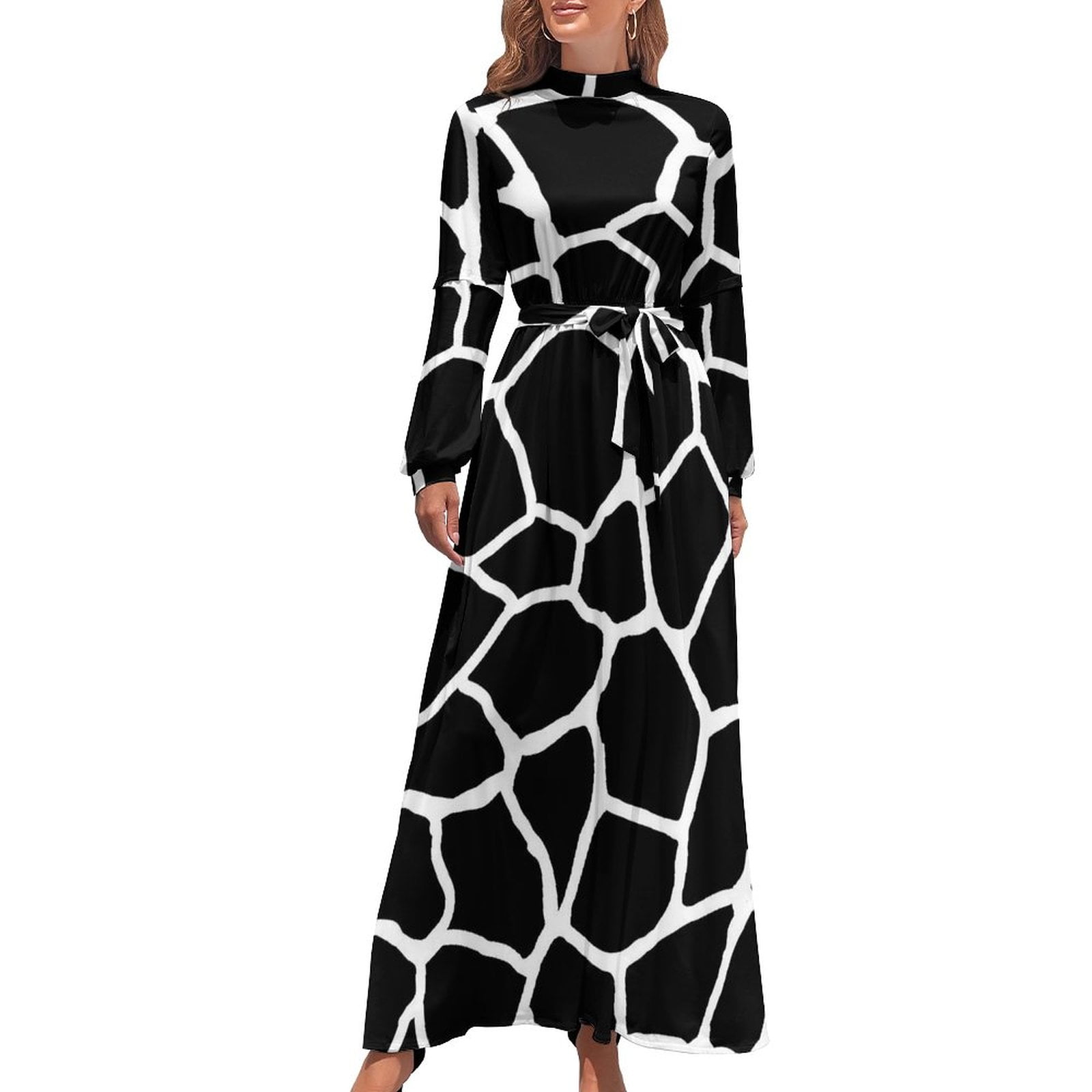 Pink Giraffes Long Sleeve Dress main image 1