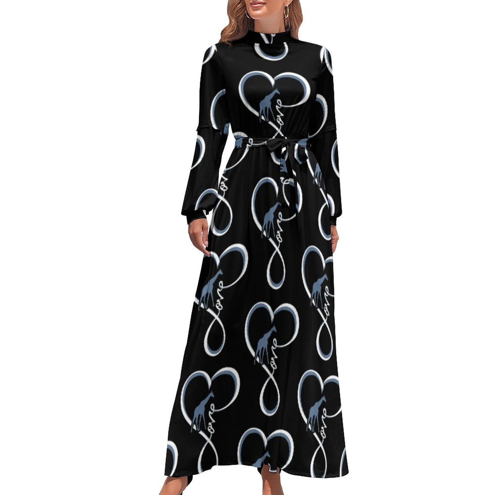 Pink Giraffes Long Sleeve Dress main image 0