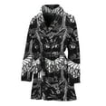 thumbnail image 1 of Black And White Gothic Wiccan Cat Women Bathrobe One Size Univeral Fits, Pet Cat Fashion Lightweight Plush Fleece Long Robe For Women, 1 of 3