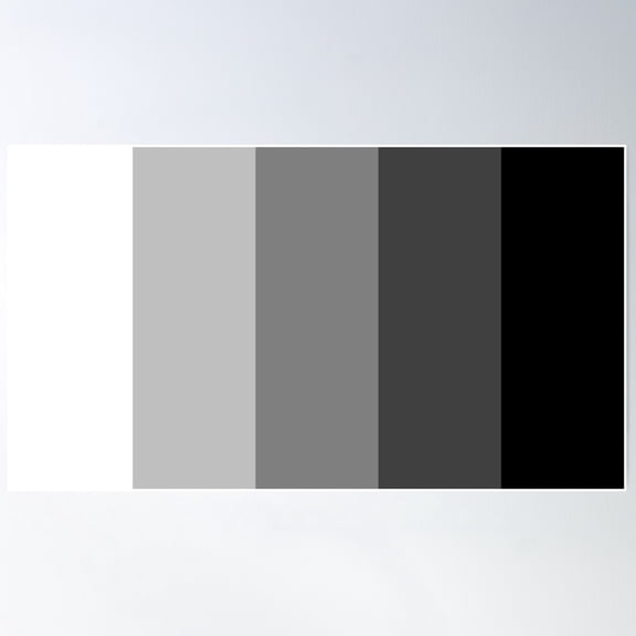 Black And White Gradient Vertical Five Stripes Poster Wall Art, Modern Wall Decor For Living Room Bedroom, 12x18 UNFRAMED