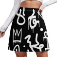 thumbnail image 1 of Black And White Graffiti Skirt Ladies Abstract Art Trendy Mini Skirts High Waist Design Ko, 1 of 7