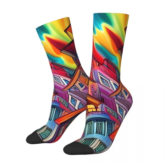 Black And White Graffiti Socks Abstract Art Retro Stockings Winter Anti ...