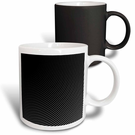 3drose, Black and White Halftone Geometrical Dot Pattern Background, 11oz Magic Transforming Mug