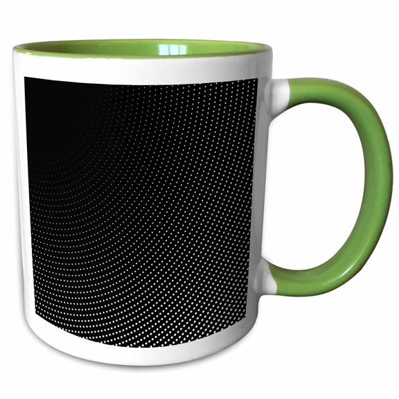 3drose, Black and White Halftone Geometrical Dot Pattern Background, 11oz Two-tone Green Mug