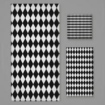 Black And White Harlequin Bath Towel Sets For Bathroom Hand Towels Fingertip Towels 3 Piece Soft Absorbent For Bathroom Kitchen Hotel Beach