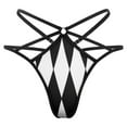 thumbnail image 1 of Black And White Harlequin Open Type Women's Panties Crotch Opening G-strings Thongs Lingeries Underwear, 1 of 7