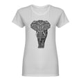 thumbnail image 1 of Black And White Henna Elephant Shaped T-Shirt Women -Image by Shutterstock, Female Medium, 1 of 2