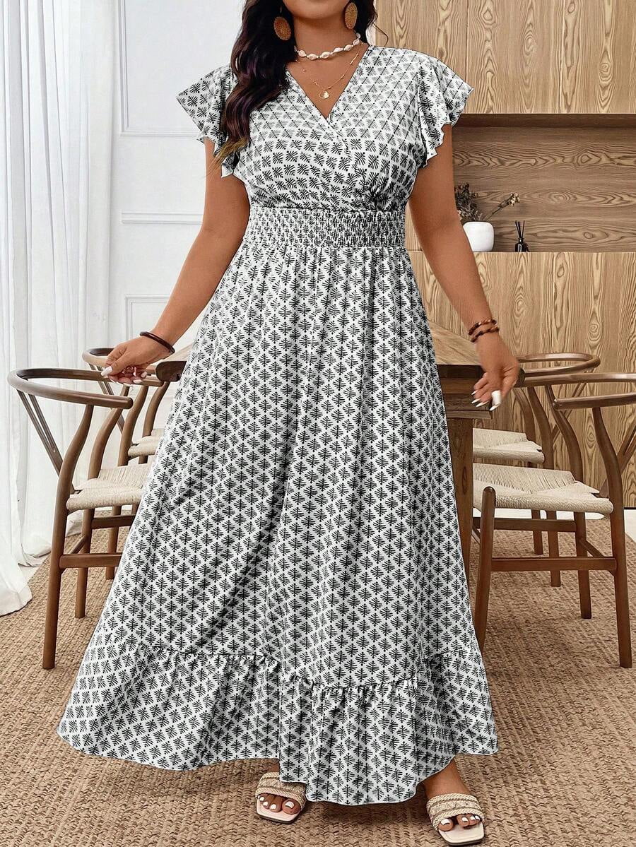 white blue floral dress Zapaka Women Flower Plus Size Prom A Line Strapless Ecom Replenishment:No Color:Champagne* City Chic Womens Formal