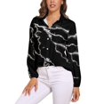 thumbnail image 1 of Black And White Lightning Long Sleeve Blouse Woman Streetwear Casual Shirts Summer Oversize Woman Streetwear Clothing Birthday Present, 1 of 7