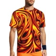 thumbnail image 1 of Black And White Line T-Shirt Square Optical Illusion Hip Hop Sports T-Shirts Short Sleeve, 1 of 5