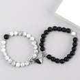 thumbnail image 1 of Black And White Love Magnet Suction Couple Bracelet Pair, 1 of 2