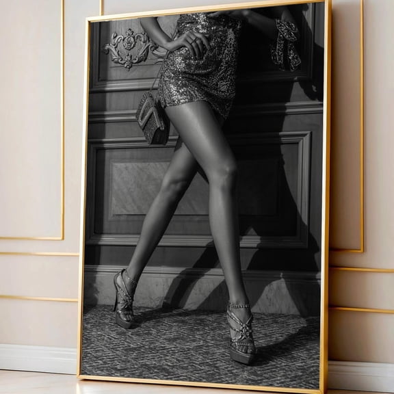 Black And White Luxury Fashion Wall Art Print, Unframed Paper Poster 8x10in