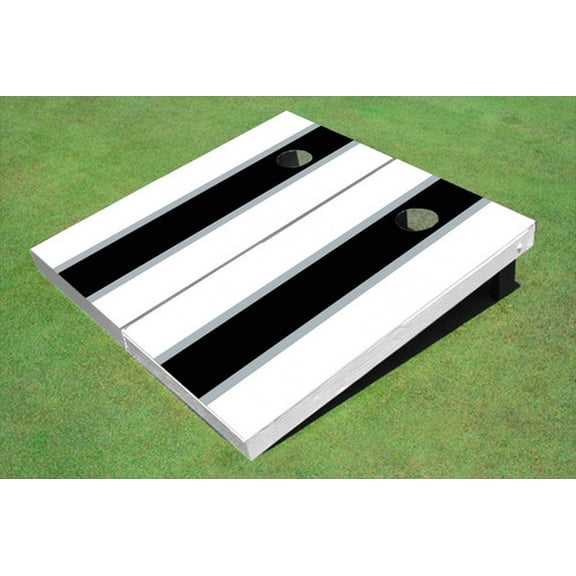 Black And White Matching Long Stripe Set