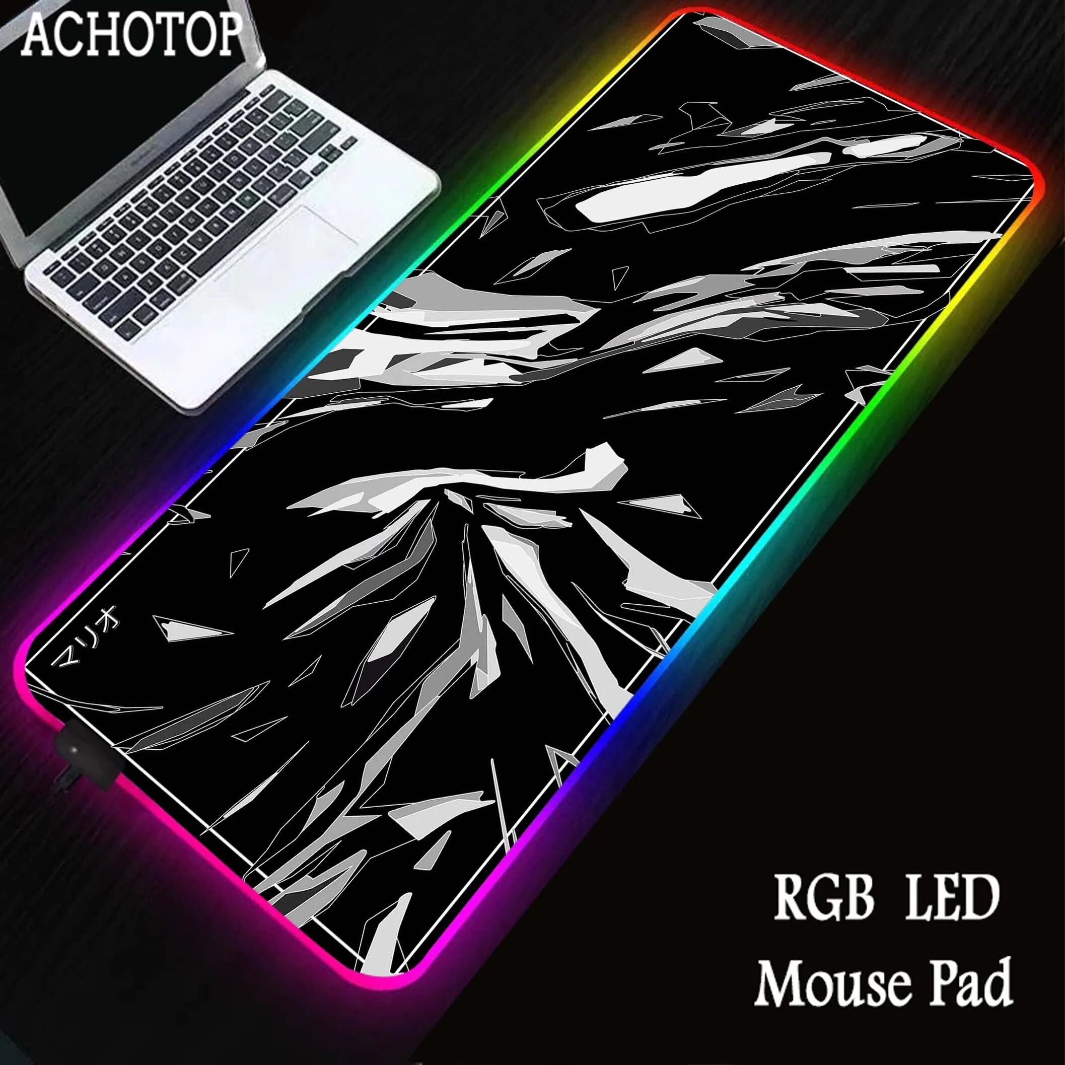 Black And White Minimalism Gaming Mousepad Pc cmMouse Pad RGB Mousemat