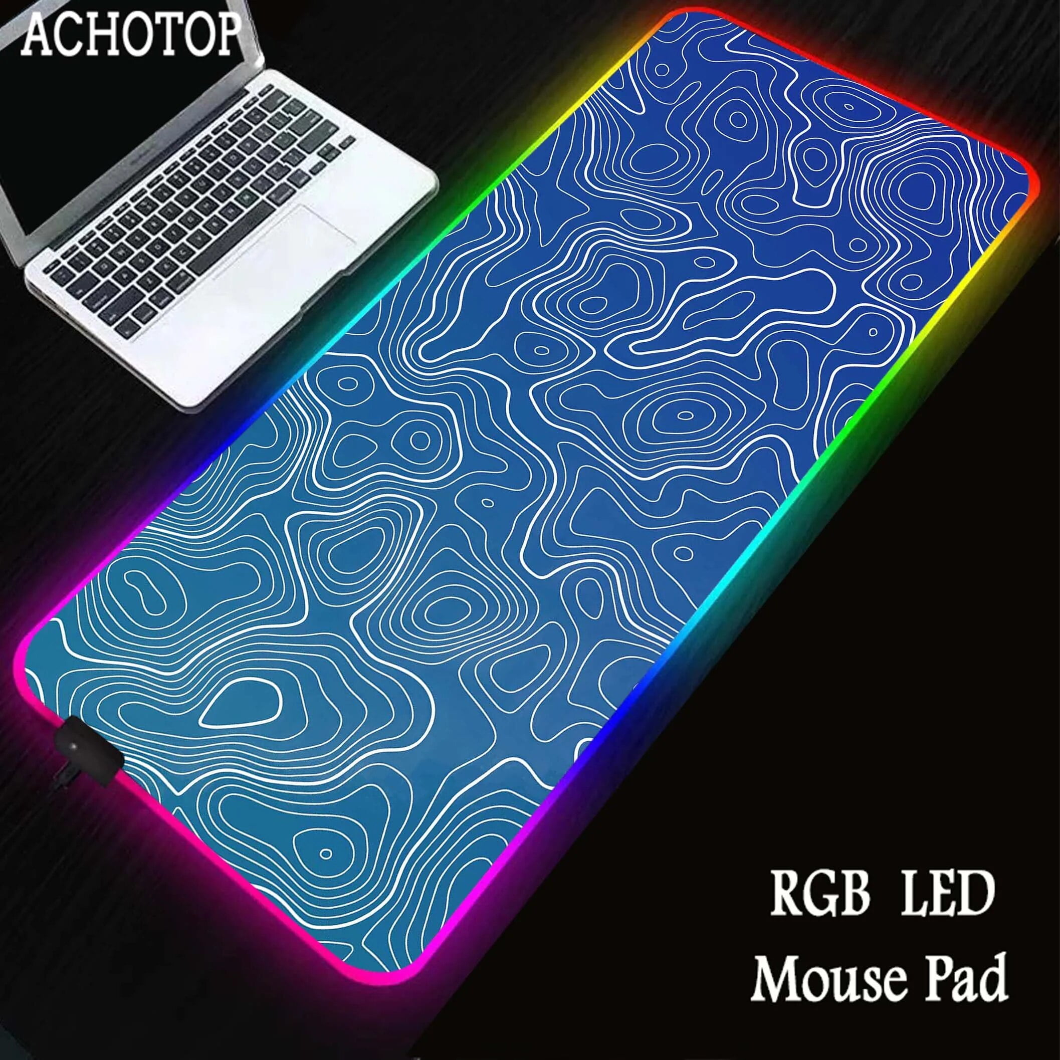 Black And White Mouse Pad RGB LED Gaming Mouse Mat Gamer Large Mousepad Color Gradient Desk Pads