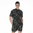 thumbnail image 1 of Black And White Mystic Witch Short Sleeve Men'S Rompers Casual Summer Jumpsuits Outfit, 1 of 4