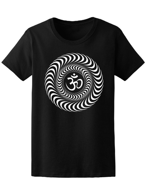 Black And White Om Spiral T-Shirt Men -Image by Shutterstock, Male Medium