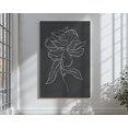 Black And White Outline Rose Wall Art Print, Hand Drawing Farmhouse ...