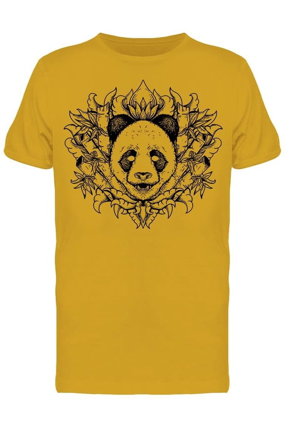 Black And White Panda Head T-Shirt Men -Image by Shutterstock, Male Medium