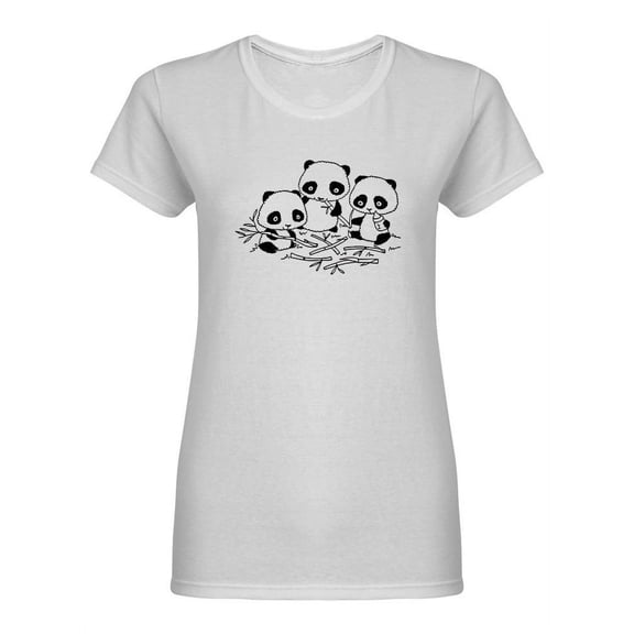 Black And White Pandas Shaped T-Shirt Women -Image by Shutterstock, Female XX-Large