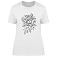 thumbnail image 1 of Black And White Peony T-Shirt Women -Image by Shutterstock, Female XX-Large, 1 of 2